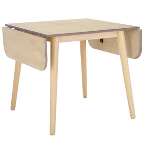 Damarius Drop-Leaf Dining Table With Space-Saving Design, Modern Minimalist Wood Top For Small Homes