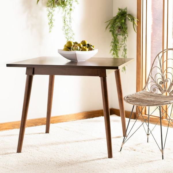 Safavieh Simone Square Dining Table - Mid-Century Modern Design For Cozy Gatherings And Stylish Spaces Walnut DTB9200A