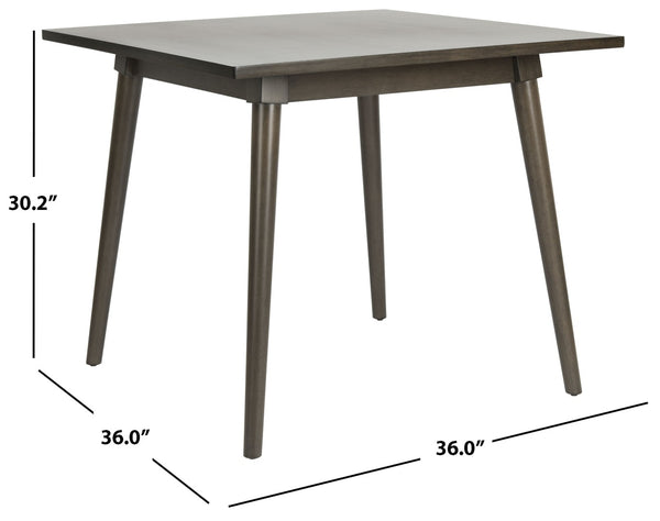 Safavieh Simone Square Dining Table - Mid-Century Modern Design For Cozy Gatherings And Stylish Spaces Grey Walnut DTB9200B