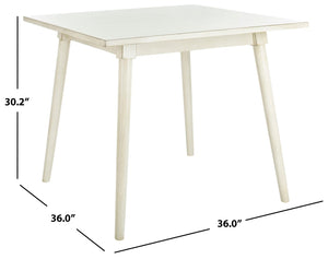 Safavieh Simone Square Dining Table - Mid-Century Modern Design For Cozy Gatherings And Stylish Spaces Antique White DTB9200C