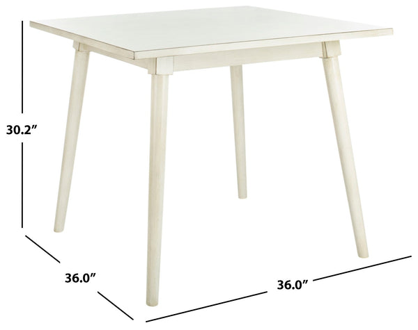 Safavieh Simone Square Dining Table - Mid-Century Modern Design For Cozy Gatherings And Stylish Spaces Antique White DTB9200C