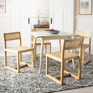 Safavieh Simone Square Dining Table - Mid-Century Modern Design For Cozy Gatherings And Stylish Spaces Antique White DTB9200C