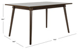 Safavieh Tia Rectangle Dining Table Ash Brown DTB9201B