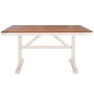 Safavieh Akash Rectangle Dining Table - Farmhouse Charm With Two-Tone Finish For Modern & Traditional Spaces DTB9210A