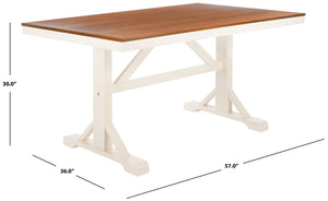 Safavieh Akash Rectangle Dining Table - Farmhouse Charm With Two-Tone Finish For Modern & Traditional Spaces DTB9210A