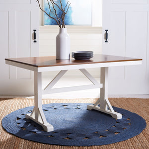 Safavieh Akash Rectangle Dining Table - Farmhouse Charm With Two-Tone Finish For Modern & Traditional Spaces DTB9210A