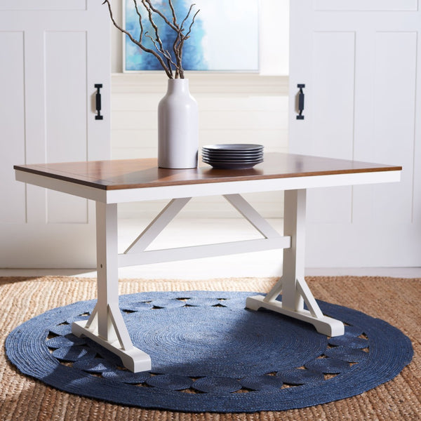 Safavieh Akash Rectangle Dining Table - Farmhouse Charm With Two-Tone Finish For Modern & Traditional Spaces DTB9210A