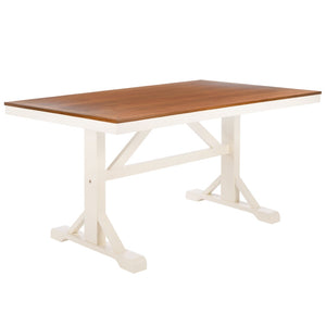 Safavieh Akash Rectangle Dining Table - Farmhouse Charm With Two-Tone Finish For Modern & Traditional Spaces DTB9210A