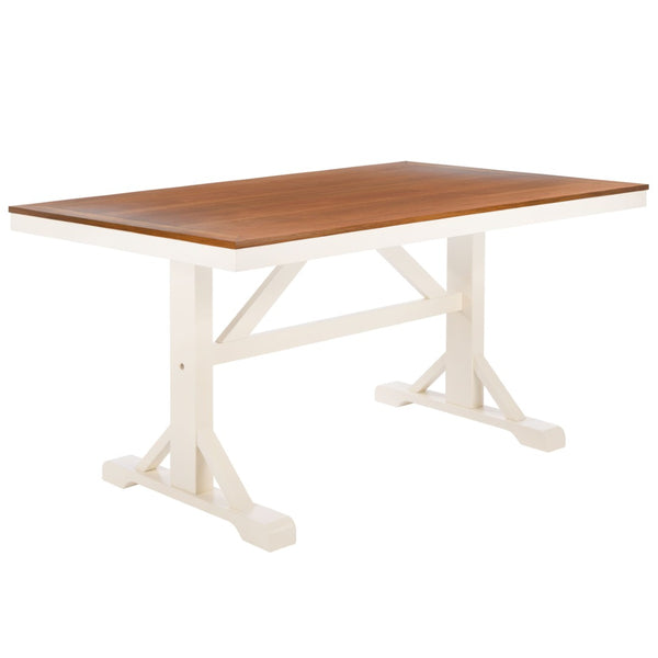Safavieh Akash Rectangle Dining Table - Farmhouse Charm With Two-Tone Finish For Modern & Traditional Spaces DTB9210A