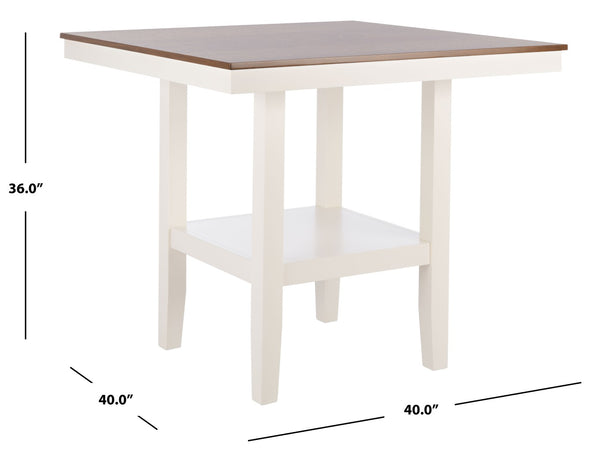 Safavieh Yuri Counter Table - Modern Square Design With Natural Wood Accents For Small Spaces & Versatile Use DTB9211A