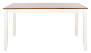 Safavieh Silio Rectangle Dining Table - Elegant White & Natural Finish, Durable Rubberwood & Mdf Design White ,Natural Rubberwood,Mdf,Veneer Dtb9213a