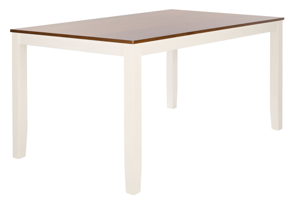 Safavieh Silio Rectangle Dining Table - Elegant White & Natural Finish, Durable Rubberwood & Mdf Design White ,Natural Rubberwood,Mdf,Veneer Dtb9213a