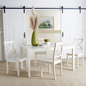 Safavieh SILIO X-Back Dining Chair Set of 2 – Classic White Farmhouse Style for Modern Dining Spaces DCH9214B-SET2