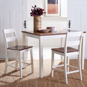 Safavieh Izzy Counter Table - Modern White & Natural Wood Design For Stylish Kitchen & Dining Spaces, 48" Long DTB9216A