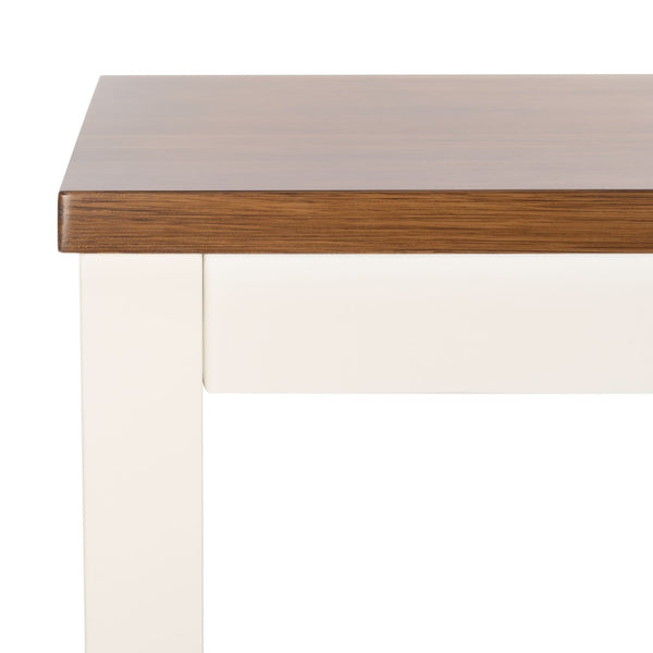 Safavieh Izzy Counter Table - Modern White & Natural Wood Design For Stylish Kitchen & Dining Spaces, 48" Long DTB9216A