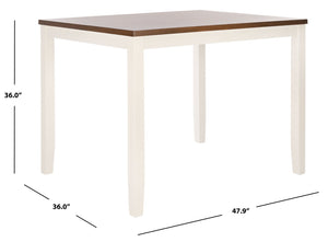 Safavieh Izzy Counter Table - Modern White & Natural Wood Design For Stylish Kitchen & Dining Spaces, 48" Long DTB9216A