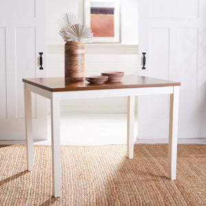 Safavieh Izzy Counter Table - Modern White & Natural Wood Design For Stylish Kitchen & Dining Spaces, 48" Long DTB9216A