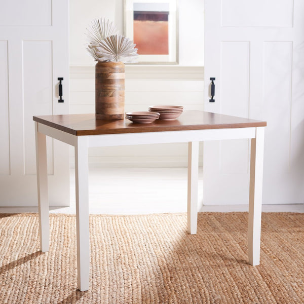 Safavieh Izzy Counter Table - Modern White & Natural Wood Design For Stylish Kitchen & Dining Spaces, 48" Long DTB9216A