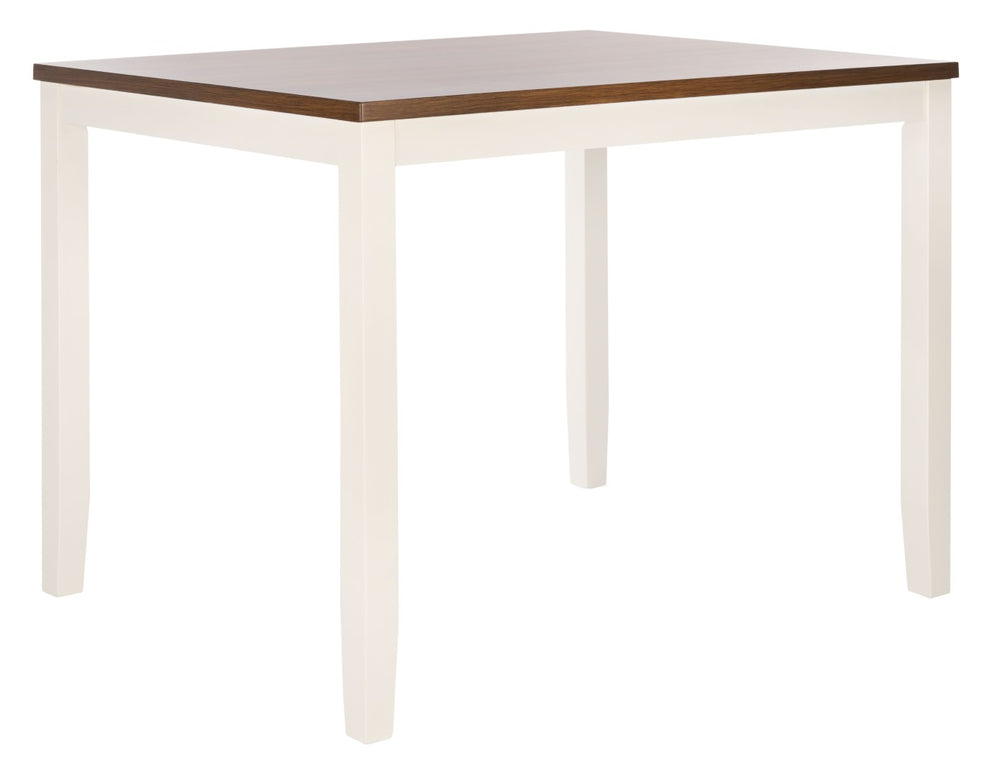 Safavieh Izzy Counter Table - Modern White & Natural Wood Design For Stylish Kitchen & Dining Spaces, 48" Long DTB9216A