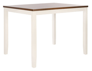Safavieh Izzy Counter Table - Modern White & Natural Wood Design For Stylish Kitchen & Dining Spaces, 48" Long DTB9216A