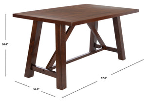Safavieh Ainslee Rustic-Modern Rectangle Dining Table With Acacia Veneer, Seats 4-6, Perfect For Entertaining DTB9217A