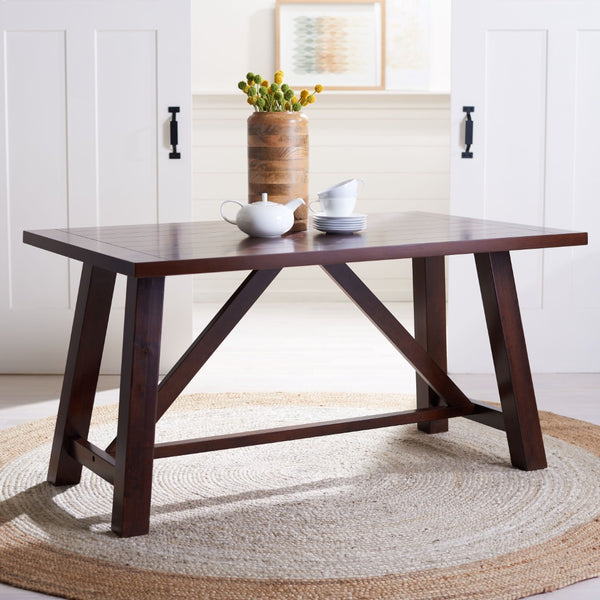 Safavieh Ainslee Rustic-Modern Rectangle Dining Table With Acacia Veneer, Seats 4-6, Perfect For Entertaining DTB9217A