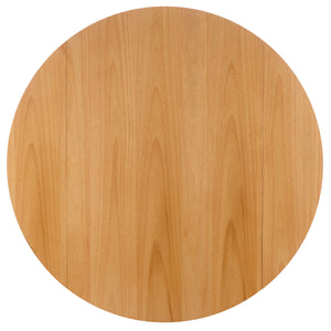 Roma Round Drop-Leaf Scallop Dining Table With Warm Wood Grain, Space-Saving Expandable Design