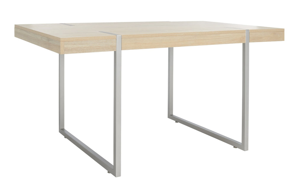 Safavieh Cael Dining Table - Modern Architectural Design With Durable Melamine Top And Stylish Metallic Base Sand / Silver DTB9300A