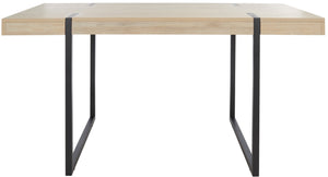 Safavieh Cael Dining Table - Modern Architectural Design With Durable Melamine Top And Stylish Metallic Base Sand / Black DTB9300B