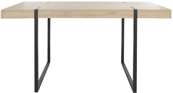 Safavieh Cael Dining Table - Modern Architectural Design With Durable Melamine Top And Stylish Metallic Base Sand / Black DTB9300B
