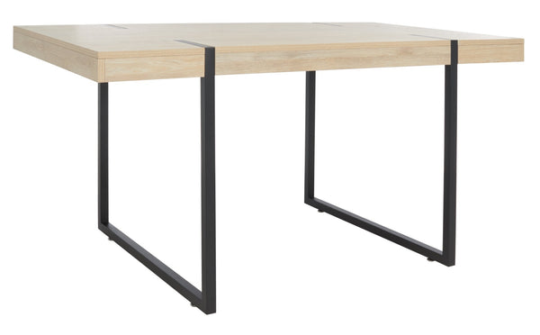 Safavieh Cael Dining Table - Modern Architectural Design With Durable Melamine Top And Stylish Metallic Base Sand / Black DTB9300B