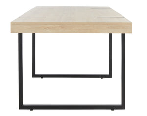 Safavieh Cael Dining Table - Modern Architectural Design With Durable Melamine Top And Stylish Metallic Base Sand / Black DTB9300B