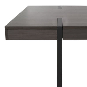 Safavieh Cael Dining Table - Modern Architectural Design With Durable Melamine Top And Stylish Metallic Base Charcoal / Black DTB9300C
