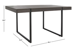 Safavieh Cael Dining Table - Modern Architectural Design With Durable Melamine Top And Stylish Metallic Base Charcoal / Black DTB9300C