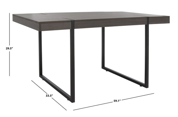 Safavieh Cael Dining Table - Modern Architectural Design With Durable Melamine Top And Stylish Metallic Base Charcoal / Black DTB9300C