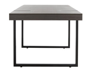 Safavieh Cael Dining Table - Modern Architectural Design With Durable Melamine Top And Stylish Metallic Base Charcoal / Black DTB9300C