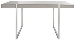 Safavieh Cael Dining Table - Modern Architectural Design With Durable Melamine Top And Stylish Metallic Base Grey / Silver DTB9300D
