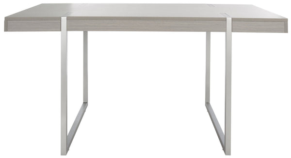 Safavieh Cael Dining Table - Modern Architectural Design With Durable Melamine Top And Stylish Metallic Base Grey / Silver DTB9300D