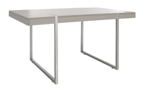 Safavieh Cael Dining Table - Modern Architectural Design With Durable Melamine Top And Stylish Metallic Base Grey / Silver DTB9300D