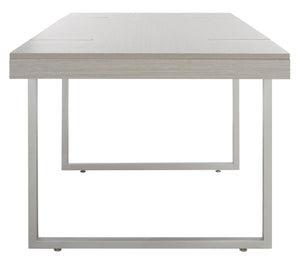 Safavieh Cael Dining Table - Modern Architectural Design With Durable Melamine Top And Stylish Metallic Base Grey / Silver DTB9300D