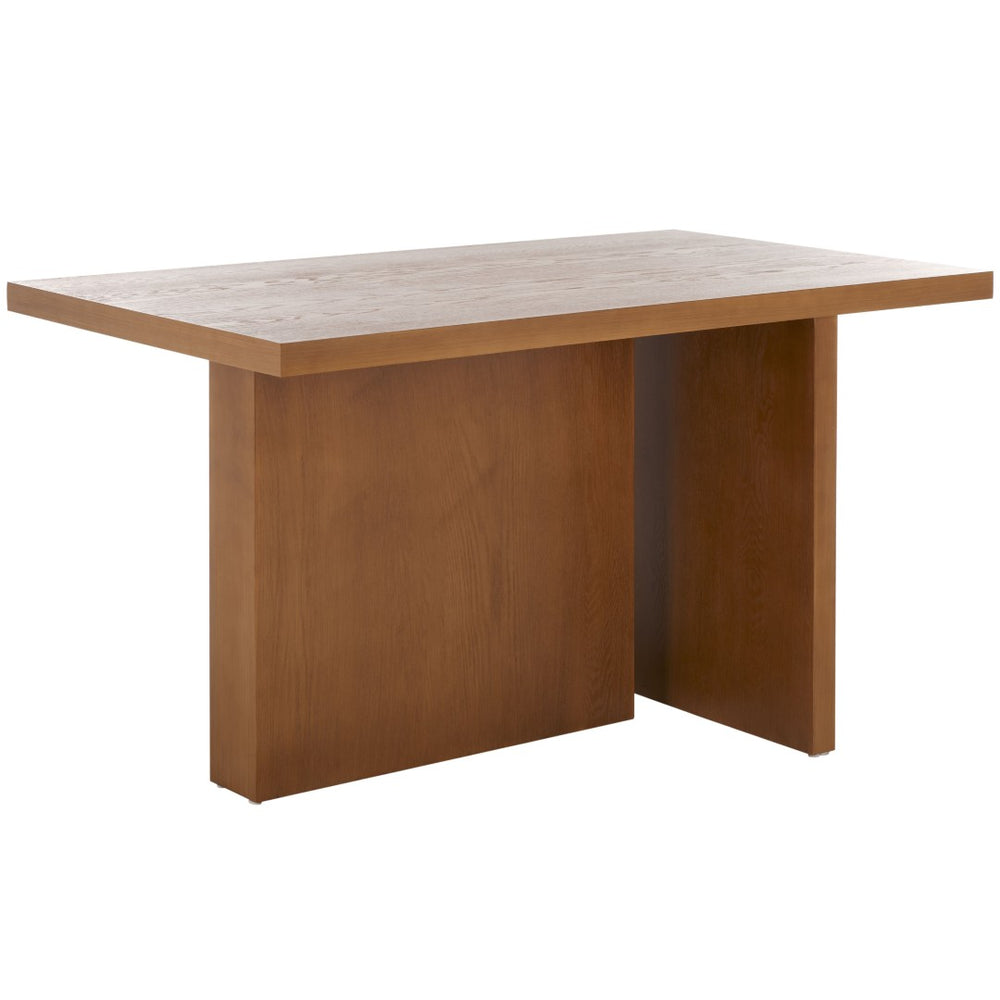 Safavieh Assana Dining Table - Modern Sculptural Design With Offset Legs For A Striking Contemporary Look Natural Brown DTB9703C