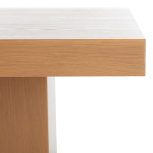 Safavieh Assana Dining Table - Modern Sculptural Design With Offset Legs For A Striking Contemporary Look Sand DTB9703D