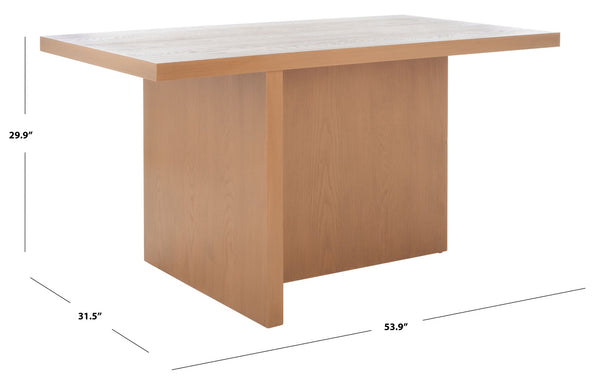 Safavieh Assana Dining Table - Modern Sculptural Design With Offset Legs For A Striking Contemporary Look Sand DTB9703D