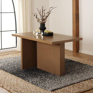 Safavieh Assana Dining Table - Modern Sculptural Design With Offset Legs For A Striking Contemporary Look Sand DTB9703D