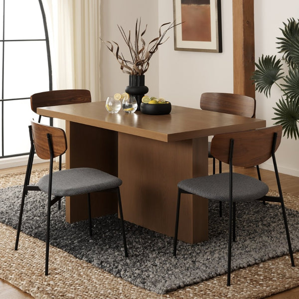 Safavieh Assana Dining Table - Modern Sculptural Design With Offset Legs For A Striking Contemporary Look Sand DTB9703D