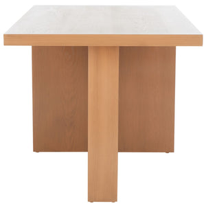 Safavieh Assana Dining Table - Modern Sculptural Design With Offset Legs For A Striking Contemporary Look Sand DTB9703D