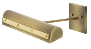 House Of Troy Directwire Elegant 14" Ledz Picture Lights - Classic Traditional Design With Decorative Accents Antique Brass With Polished Brass Accents Metal Dtrledz14-ab/Pb