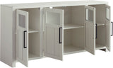 Finnegan White 68" Console w/ 4 Doors MTT1242-WHI Aspenhome