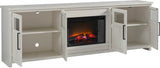 Finnegan White 98" Fireplace Console & Hutch MTT1970-WHI,MTT1270H-WHI Aspenhome