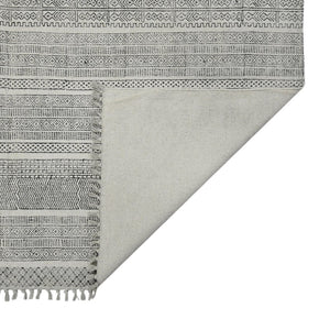 Amer Rugs Dune Hand-woven Distressed Geometric Cotton Runner Rug - Elevate Your Cozy Space With Style Charcoal Cotton Dun10203